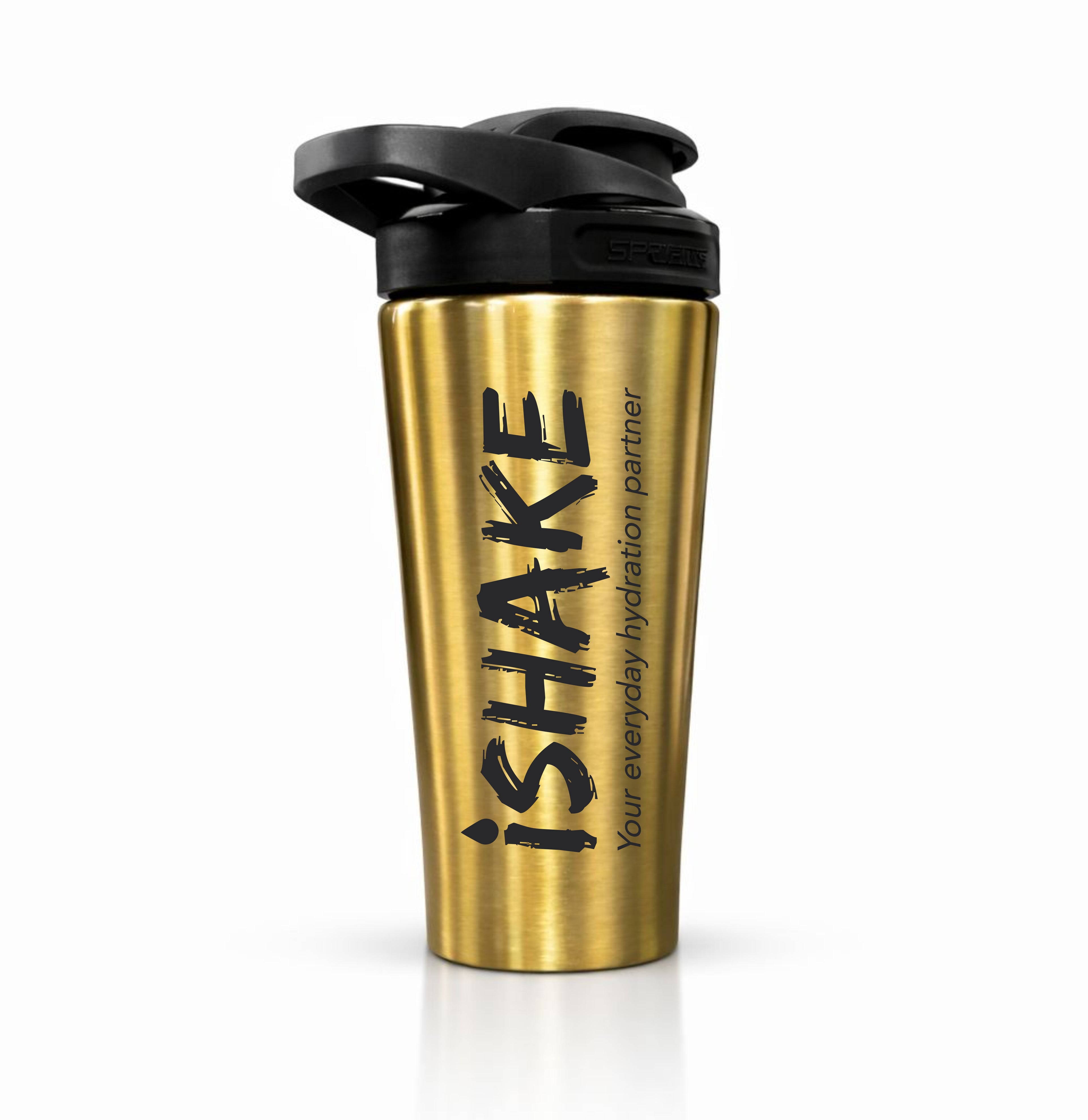 Ishake Stainless Steel Gym Shaker 700ml - Golden colour