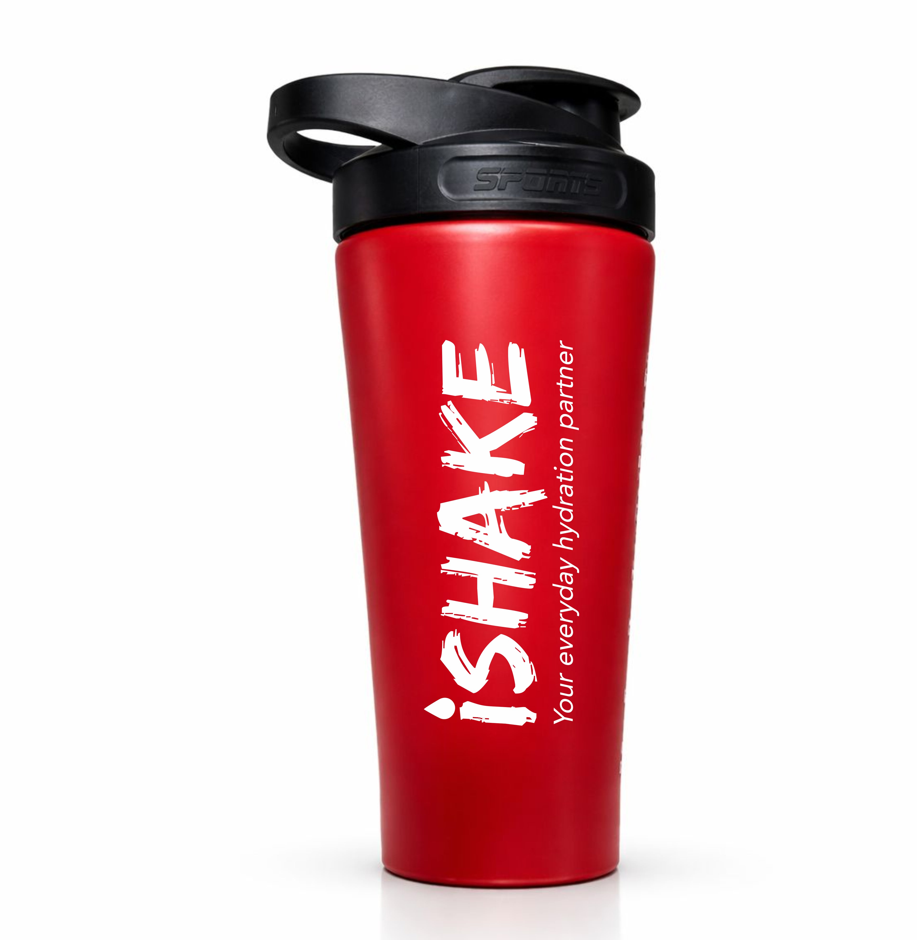 iShake Stainless Steel Gym Shaker 700ml - Red Colour