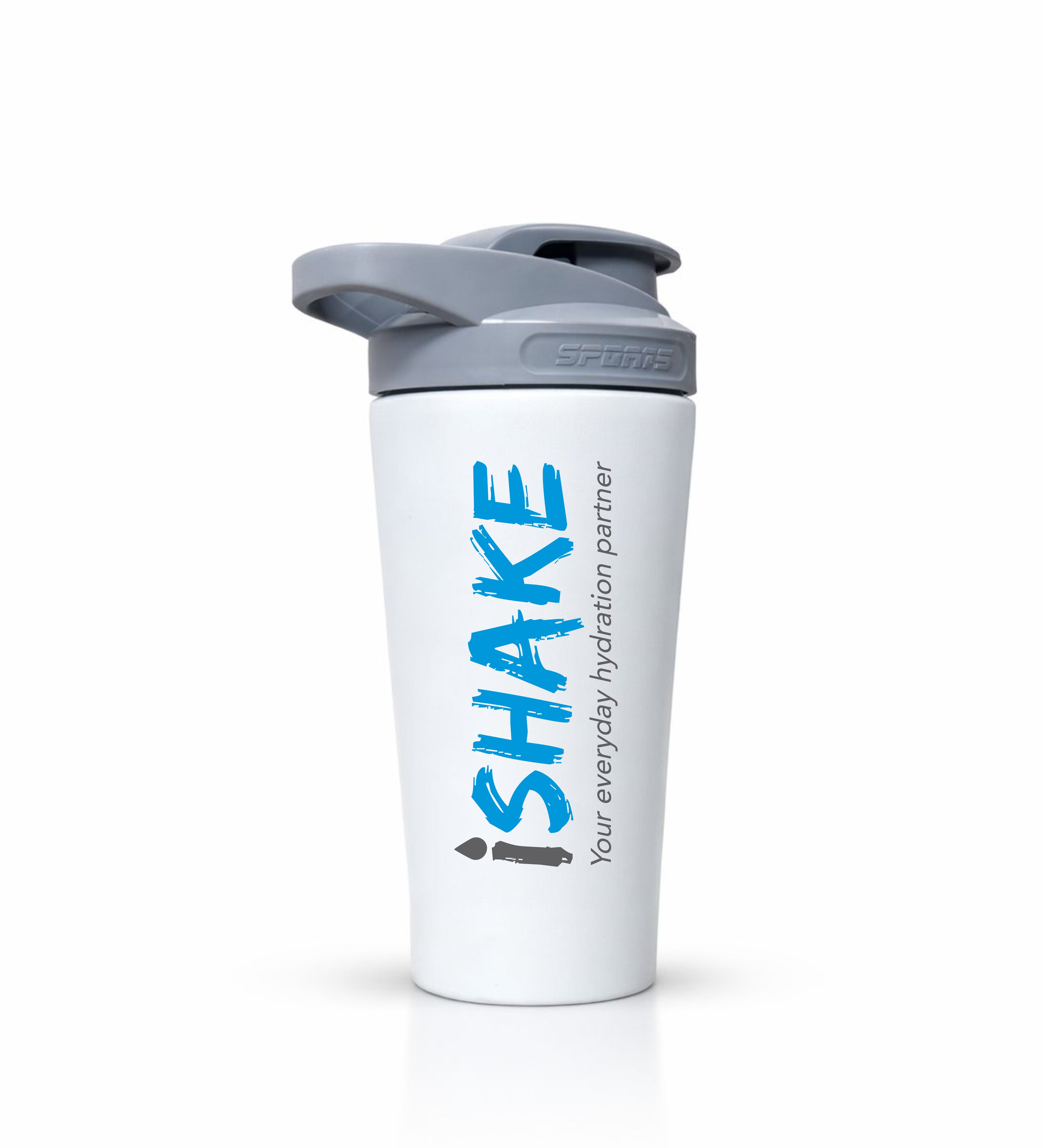 iShake Stainless Steel Gym Shaker 700ml - white Colour