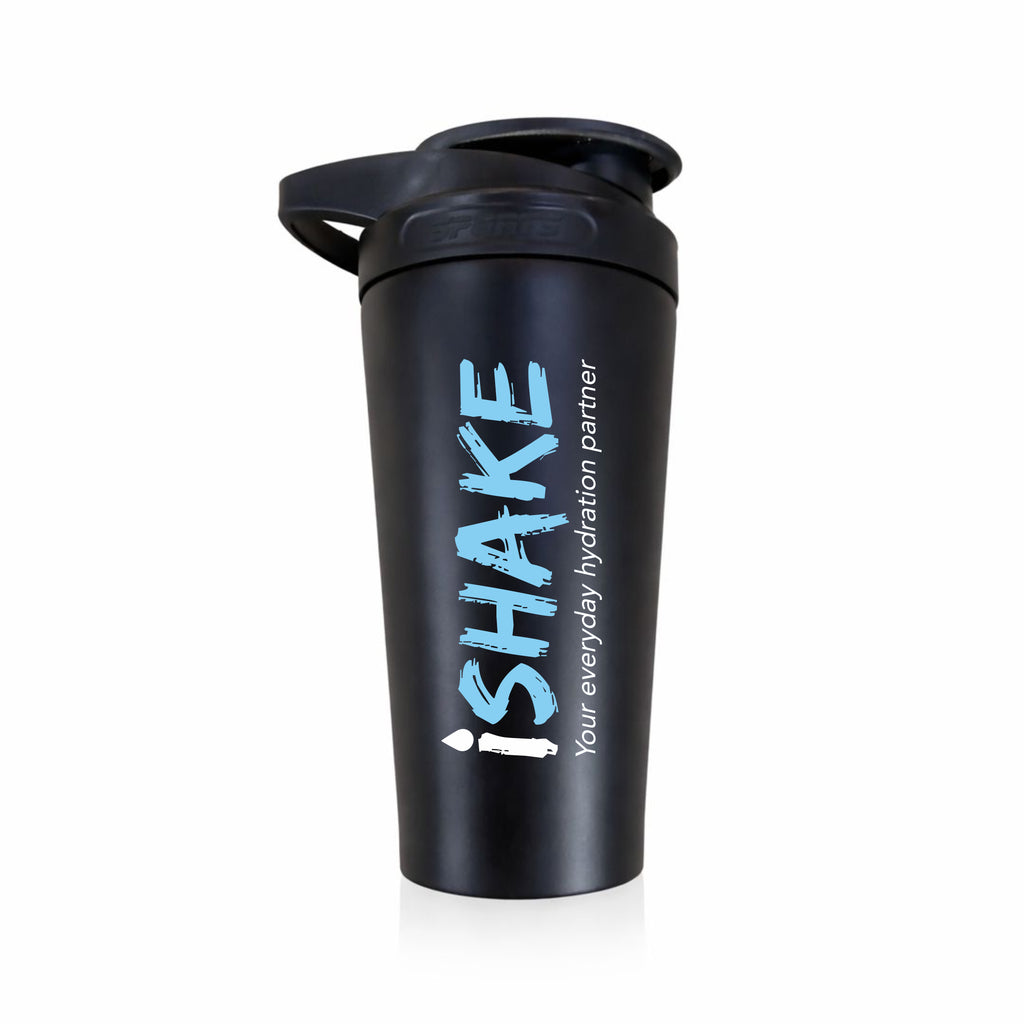 iShake Stainless Steel Gym Shaker 700ml - Black colour