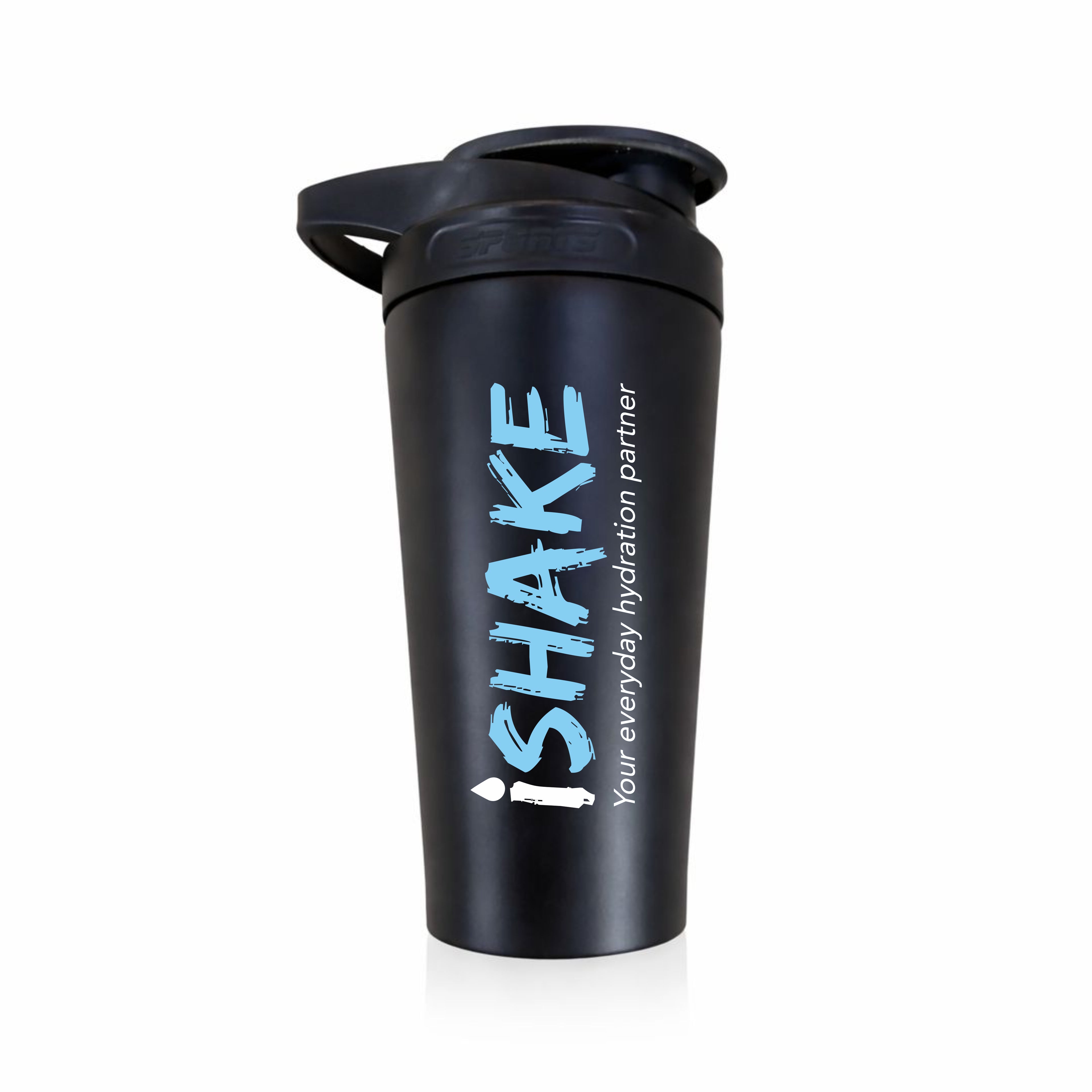 iShake Stainless Steel Gym Shaker 700ml - Black colour