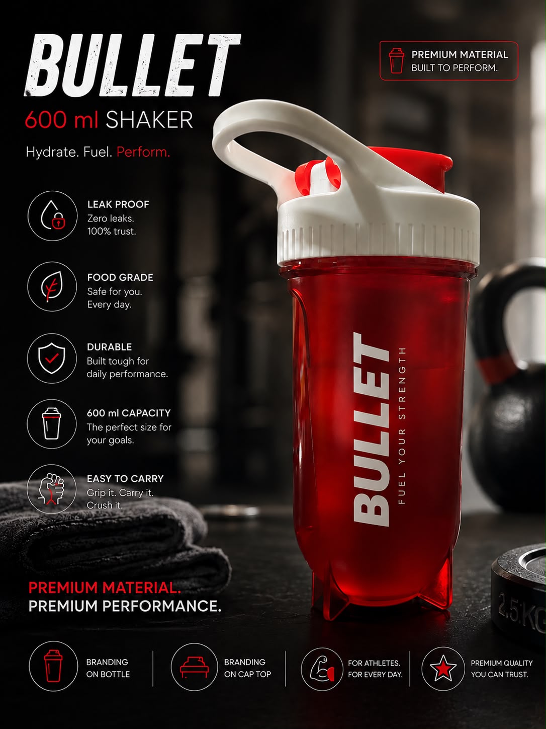 iShake Bullet Premium 600ml Shaker Bottle