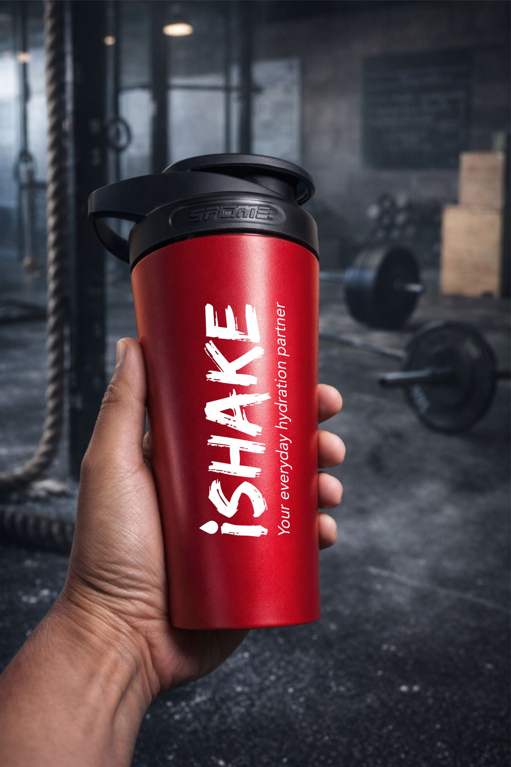 iShake Stainless Steel Gym Shaker 700ml - Red Colour