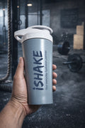 ishake Stainless Steel Gym Shaker 700ml - Grey White colour