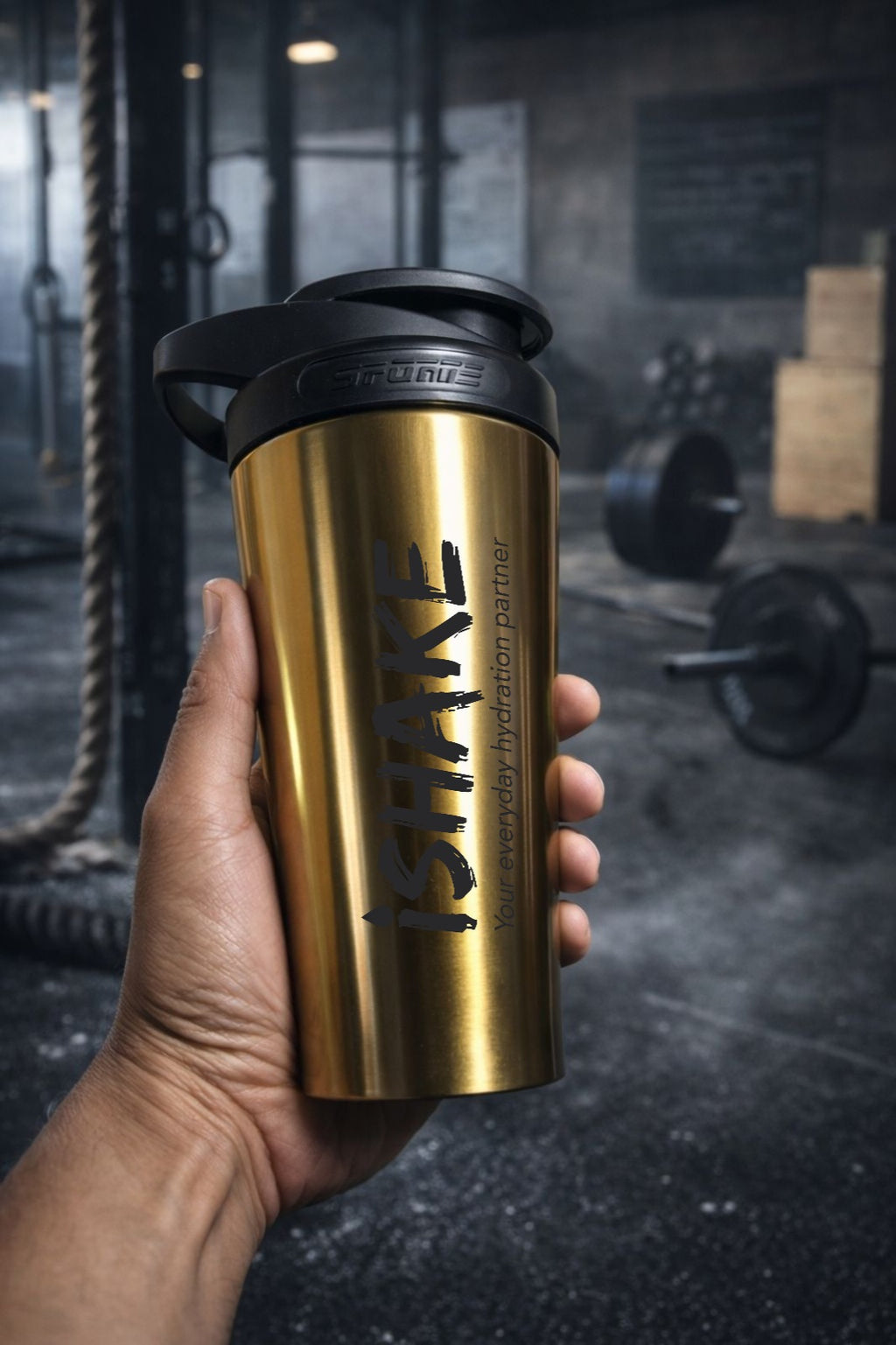 Ishake Stainless Steel Gym Shaker 700ml - Golden colour