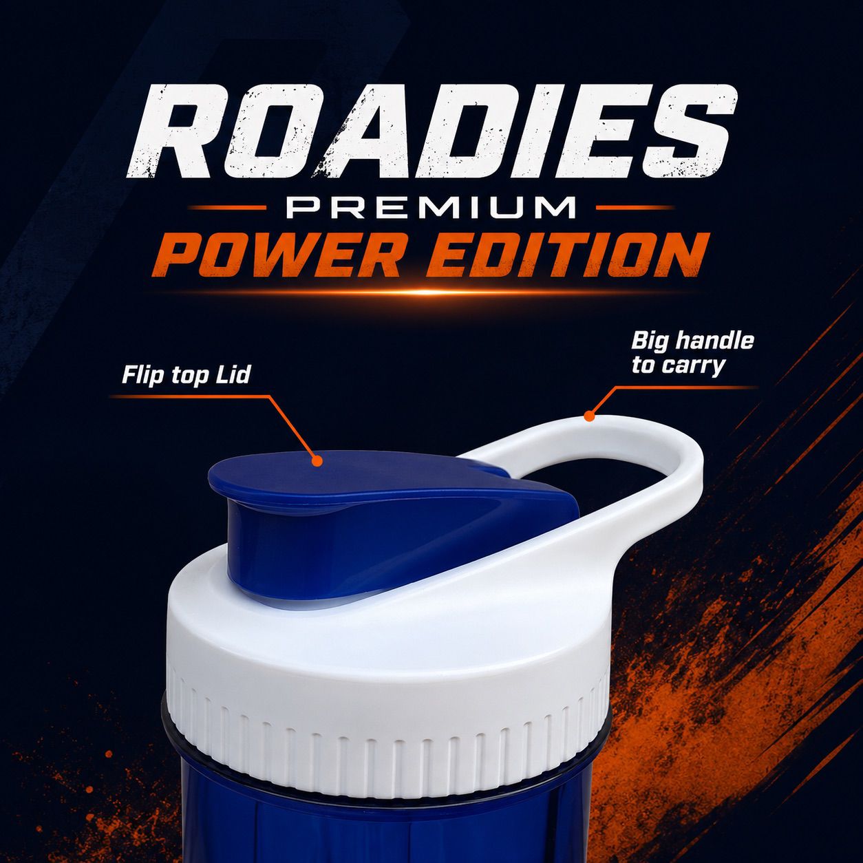 iShake Roadies Premium 700ml Shaker Bottle - Dark Blue