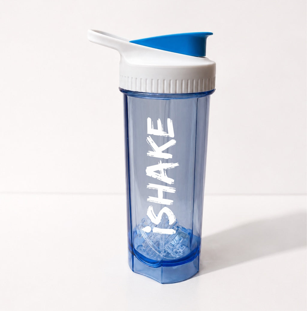 iShake Roadies Premium 700ml Shaker Bottle - Blue White