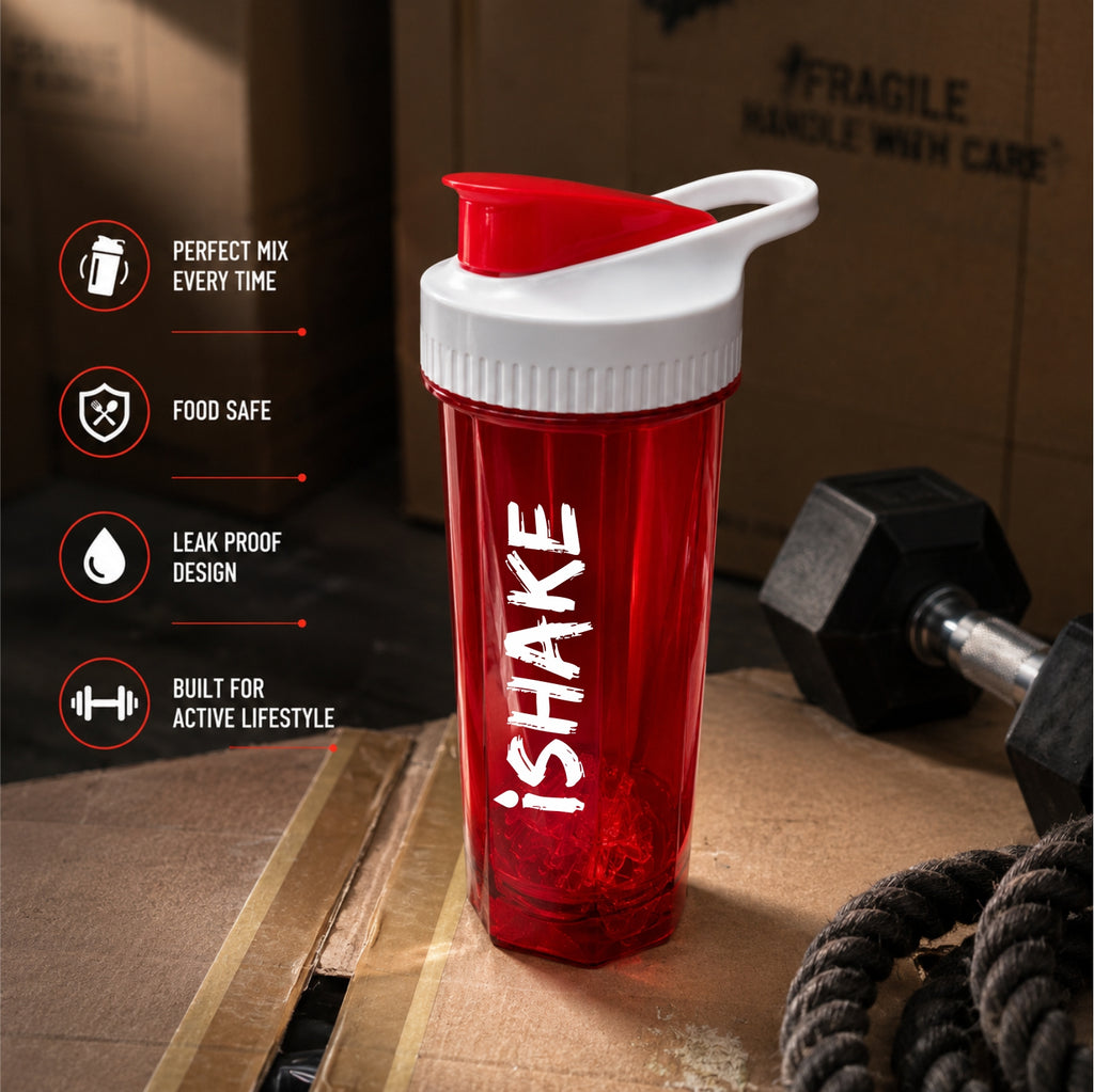 iShake Roadies Premium 700ml Shaker Bottle - Red